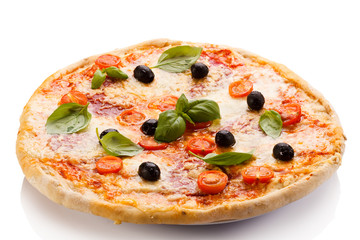 Pizza on white background