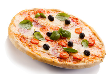 Pizza on white background