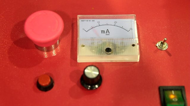 Panel with working electric ammeter