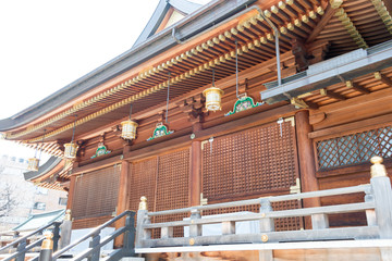 Fototapeta na wymiar TOKYO, JAPAN - APRIL 4 2014: Yushima Tenmangu Shrine.