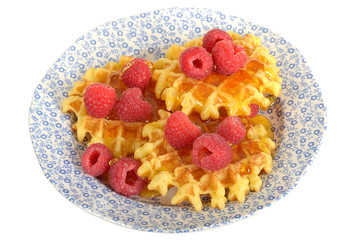 Waffles with Raspberries
