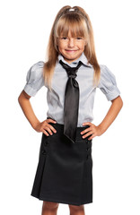 Little girl in school uniform