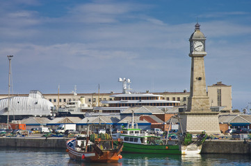 Clock pier located near Barceloneta at Barcelona, Spain