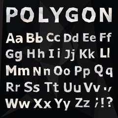 Alphabet. Polygonal font set.