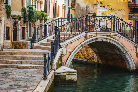 Deatil old architecture in Venice