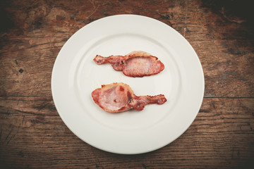 Bacon on a plate