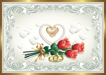 romantic card for a wedding
