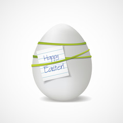 realistic Easter egg with a note 