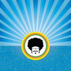 afro man with retro concept vector