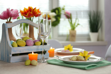 Beautiful holiday Easter table setting