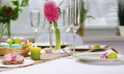 Beautiful holiday Easter table setting