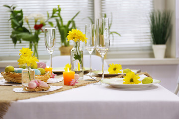 Beautiful holiday Easter table setting