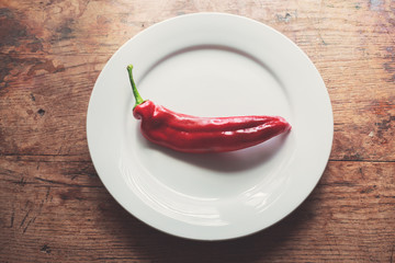 Red pepper and a plate