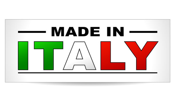 Vector illustration of made in italy paper label