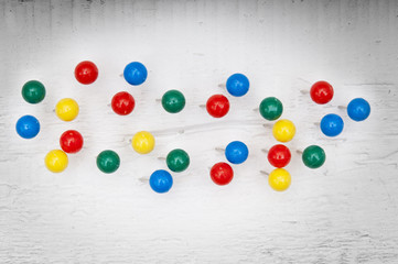 Colored pushpins