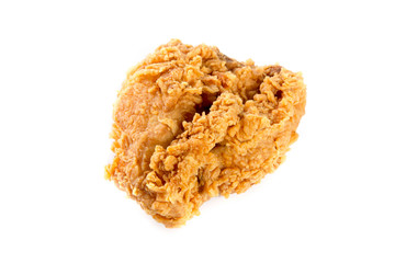 Fried chicken on white background.