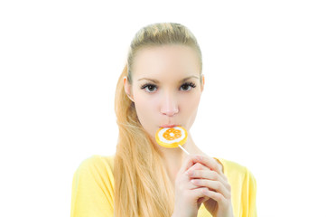 Girl eating candy