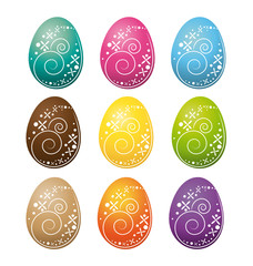 Colorful easter eggs set.