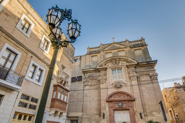 Fototapeta na wymiar Santa Scholastica church in Vittoriosa (Birgu), Malta