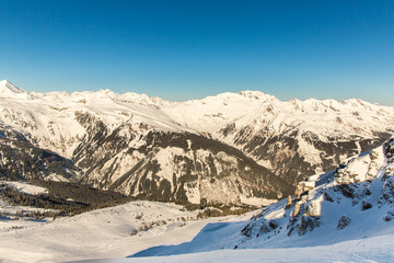 Obraz premium Ski resort Bad Gastein in snowy mountains, Austria