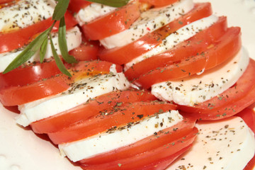 tomate et mozzarella