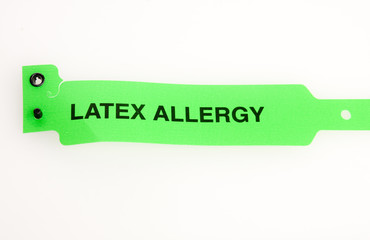 Latex Allergy Bracelet Isolated On White