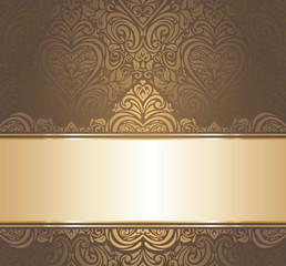 Brown & gold vintage wallpaper design