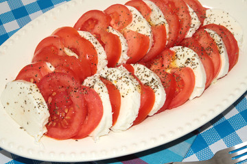 tomate et mozzarella