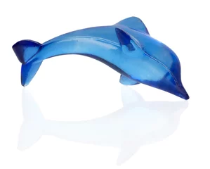 Crédence de cuisine en verre imprimé Dauphin blue dolphin on the white background