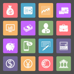 Business and Finance flat icons set