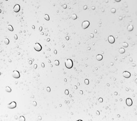 Drops of water on glass