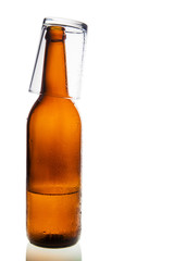 Beer glass of water isolated on white.