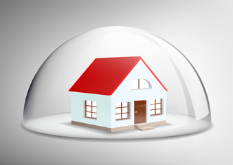 house under a glass dome
