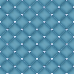 Seamless green quilted background with silver pins.