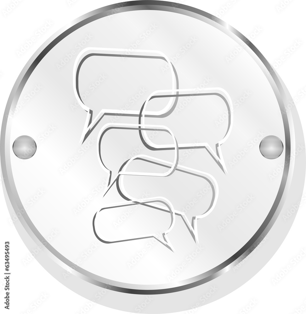 Fototapete abstract cloud on web icon button isolated on white