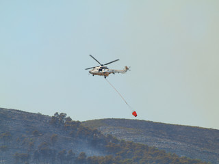 Wildfire in Agullent, Valencia, Spain