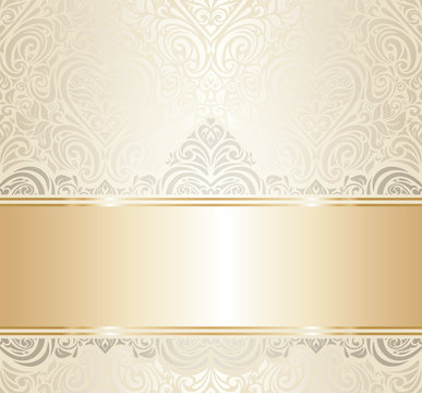 white & gold vintage invitation luxury background design