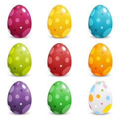 Set of Colored Easter Eggs