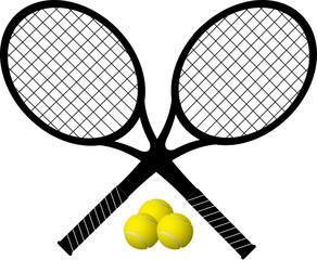 tennis rackets and balls
