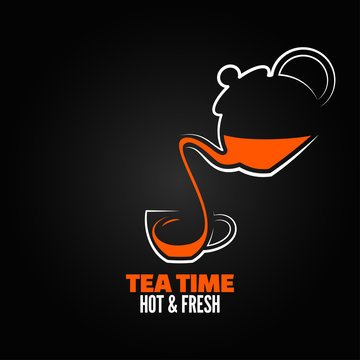 tea cup design menu backgraund