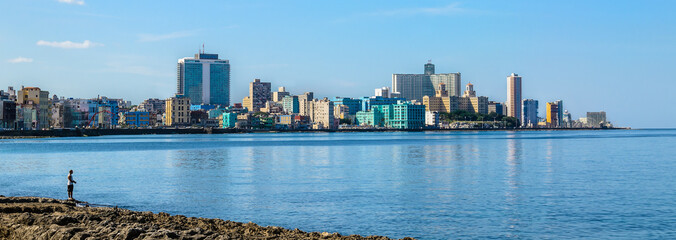 Havana Malecon - Centre and Vedado. Panorama of Havana's.