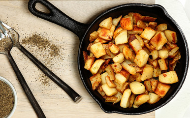 Ranch Potatoes in Cast Iron Skillet © Ixepop