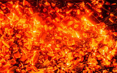 abstract background of burning coals