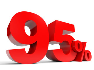 Red ninety five percent off. Discount 95%.