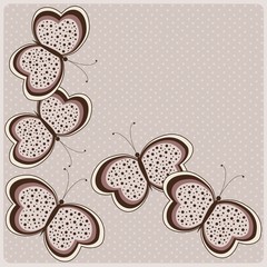 Greeting card with abstract butterfly