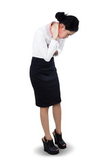 Businesswoman suffering from neck pain