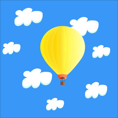 Fototapeta na wymiar Air balloon in the clouds