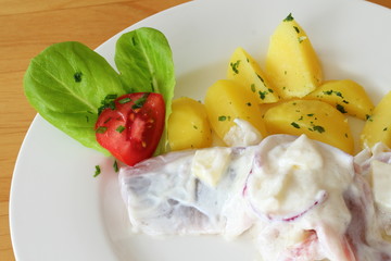 Soused herring with potatoes