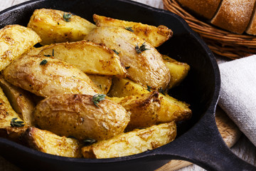 baked potatoes in pan