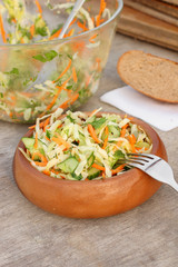 Fresh raw cabbage salad